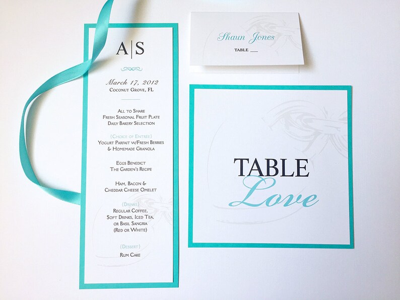 Breakfast At Dinner Menu Card Aqua Blue Wedding Shower Menu Etsy Breakfast At Dinner Menu Card Aqua Blue Wedding Shower Menu Etsy