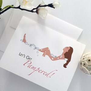 Unique Bridesmaid Girls Day Out Invitation, Day at The Spa Card, 6 spa day card, will you be my bridesmaid, bridal party image 1