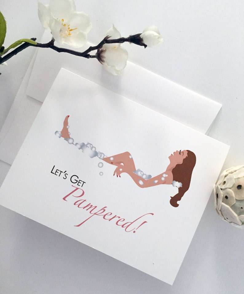 Unique Bridesmaid Girls Day Out Invitation, Day at The Spa Card, 6 spa day card, will you be my bridesmaid, bridal party image 1