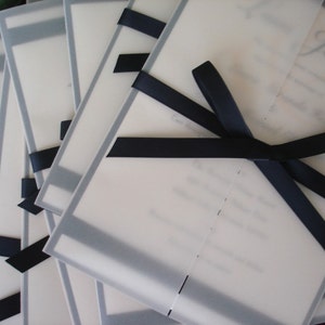 Formal Wedding Invitation, black tie invitations, gatefold invitation, Elegant Wedding Invitation, Unique cream invites, vellum, translucent image 2