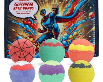 Handmade Superhero Bath Bombs – Set of 6 Kids Fizzies