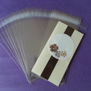 200 3.7 x 7.3 Clear Rescellable Cello Bag Plastic Envelopes Cellophane Bag pour cartes de notes