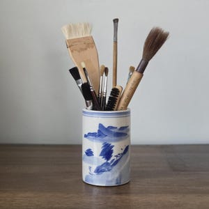 Vintage Chinese Brush Pot or Bitong