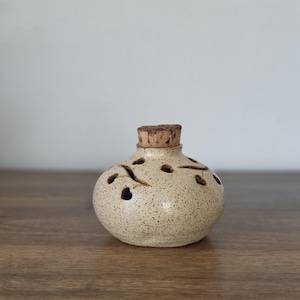 Studio Pottery Jar with Reticulated Design
