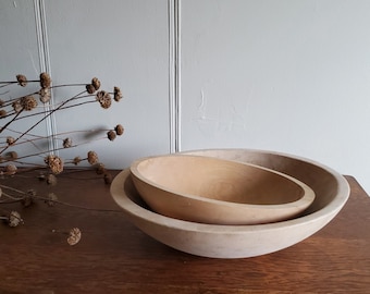 Vintage Treenware Bowls - Sold Seperately - Modern Neutral Home Decor Display Bowl, Handmade in the early to mid-20th centurY - A041 + A042