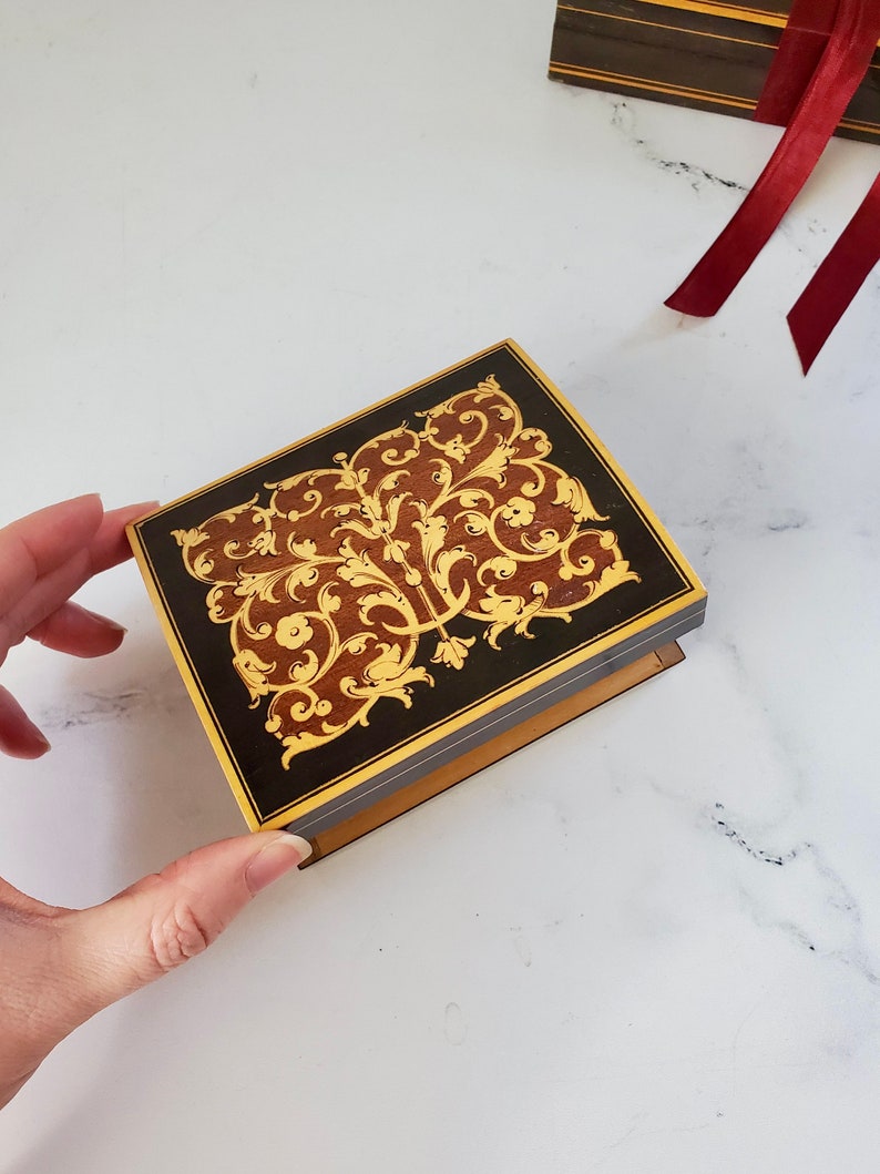 Assorted Italian Marquetry Wood Inlay Boxes Sold Separately Home Office Organization, Desk Accessory, Shelf styling prop SMALL