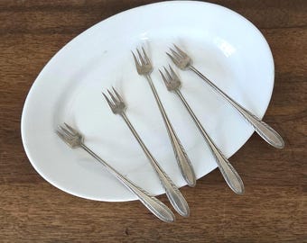 Art Deco Silverplate Cocktail Forks - Set of 5, Viceroy Pattern