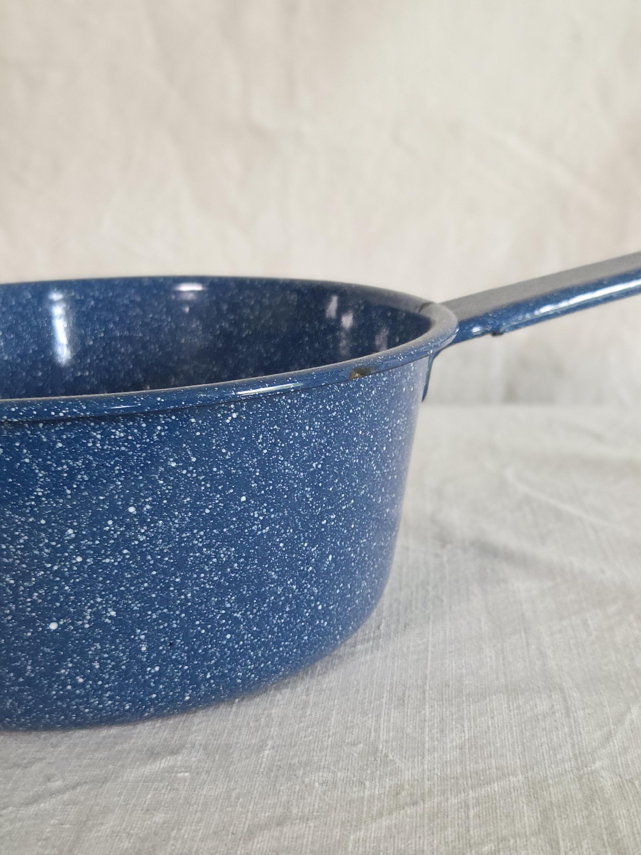 Blue Enamel Pot - Blue Speckled Campware, Cooking Utensil, Campfire ...