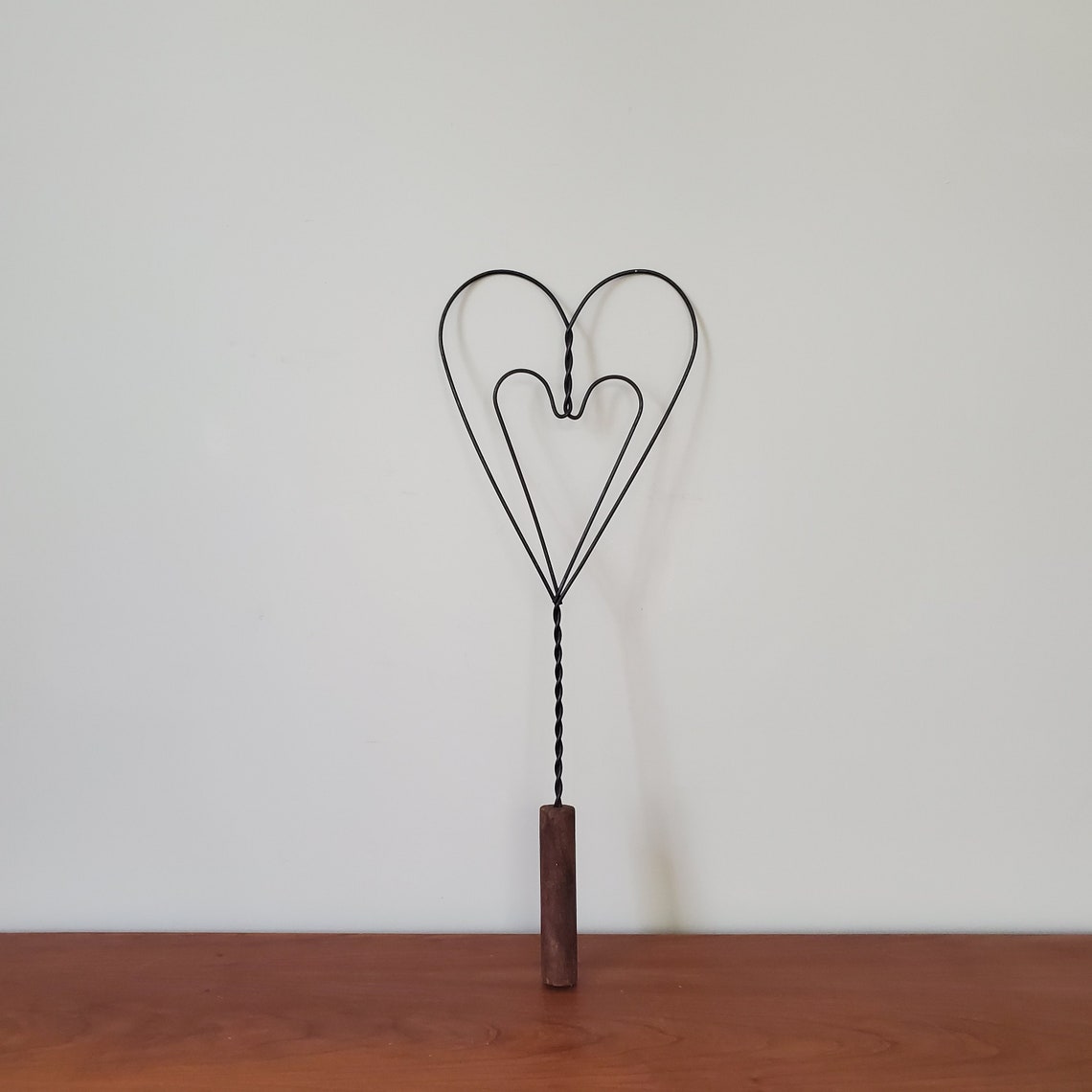 Heart shaped rug beater primitive design wood handle matte Etsy