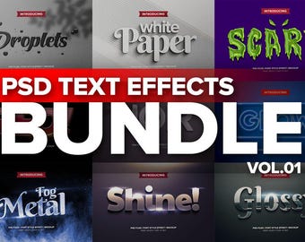 Photoshop 3D-Text-Effekte bündeln | Typografie PSD