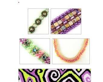 PATTERNS-----Our Favorite Stitches 5 - 5 Bead Weaving Tutorials - Instant Download