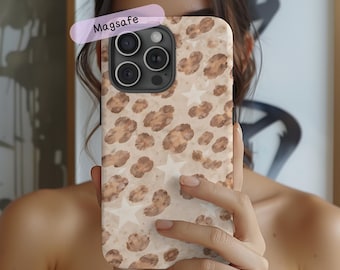 Leopard Print Phone Case | Animal Print Magsafe Cellphone Cover Gift | iPhone 17 16 15 Pro Max Air & Galaxy s25 s24 Plus