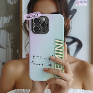Zodiac Sign Gemini Phone Case | Magsafe Astrology Aura Cellphone Cover Gift | iPhone 17 16 15 Pro Max Air & Samsung Galaxy s25 s24