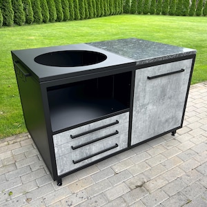Joe outdoor cabinet, cabinet for kamado Joe, grill table, kamado table,  kamado cabinet, outdoor grill table, kamado grill table, kamado Joe