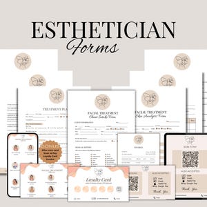 Formulaires d'esthéticien, formulaire d'admission du client, papier esthéticien, modèle d'esthéticien, instructions de soins,