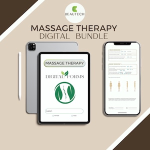 Pacchetto di Terapia del Massaggio Digitale, Moduli Compilabili per Clienti per Terapeuti, Consultazione del Cliente e Note SOAP