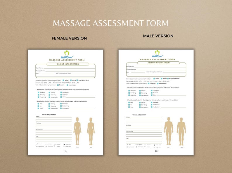 Massage Therapieformen: Klientinaufnahme, SOAP Notizen, Anatomie Diagramme (Digitaler Download) Bild 6