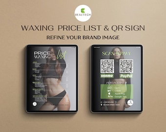 Listino Prezzi Ceretta + Cartello QR Code | Modello Canva Personalizzabile per Estetiste e Centri Estetici