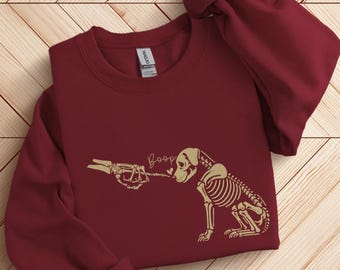 Dog Skeleton Halloween Sweatshirt: Spooky Boop Shirt, Dog Lover Gift