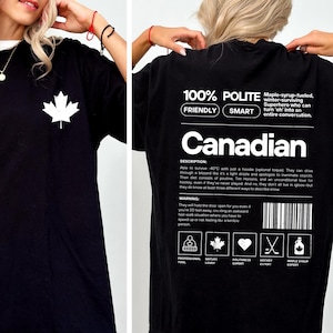 100% Canadian T-Shirt - Proud Canadian Oversized Shirt, Gift for Canadians, Canada Day Outfit, Maple Leaf T-Shirt, Support Canada Apparel