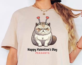 Grumpy Valentines Cat T-Shirt, Meowy Valentine Shirt, Cat Lover Shirt, Valentines Gift, Gifts For Cat Lover, Cat Valentines