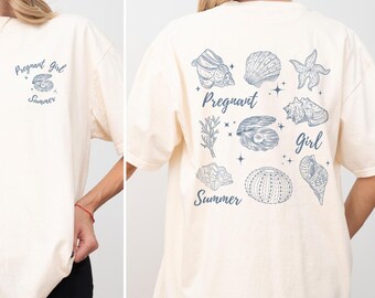 Pregnant Girl Summer Shirt, Maternity Summer Tee, Pregnancy Announcement Shirt, Cute Bump Reveal Shirt, Comfort Colors Tee, Baby Shower Gift