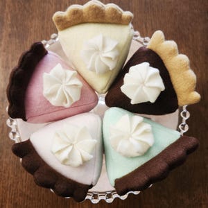 Pie Slice Stuffed Fleece Rattle Cat Toy - Choose from Chocolate, Banana, Grasshopper, Strawberry, Raspberry or Pumpkin - Handmade in USA