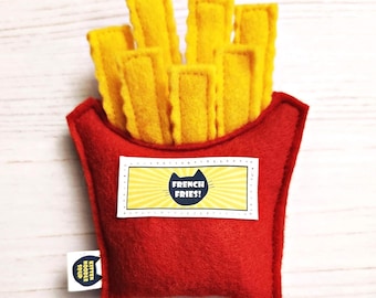 Felt Crinkle French Fries Cat Toy - Handmade in USA