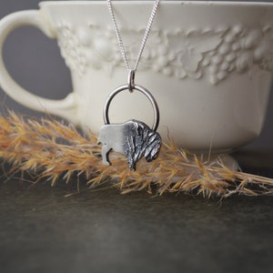 Bison Necklace, Prairie Indiangrass in Fine Silver image 1