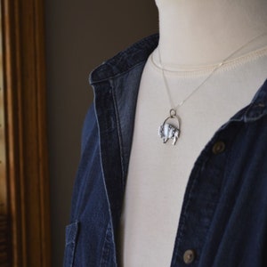 Bison Necklace, Prairie Switchgrass in Silver image 6