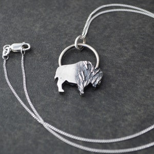 Bison Necklace, Prairie Indiangrass in Fine Silver image 3