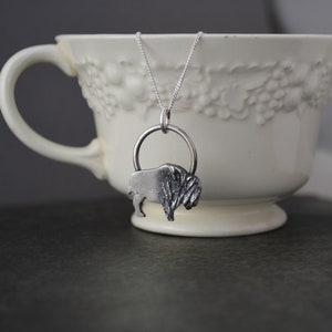 Bison Necklace, Prairie Indiangrass in Fine Silver image 5