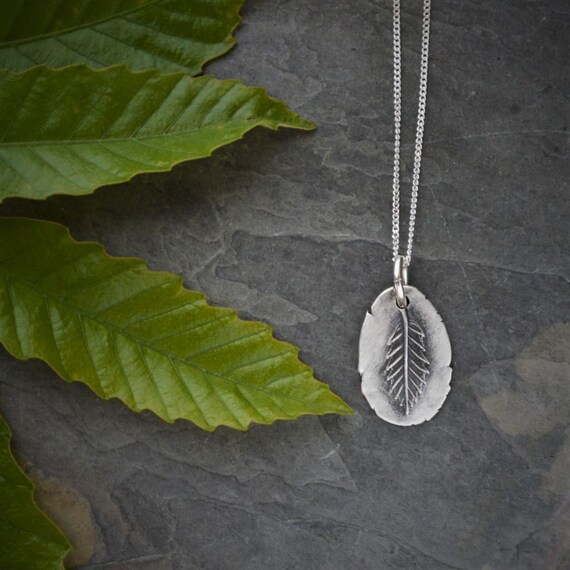Oak Leaf Jewelry Chinkapin Oak Fine Silver Pendant Necklace Gift for Mothers Organic Woodland Style Etsy