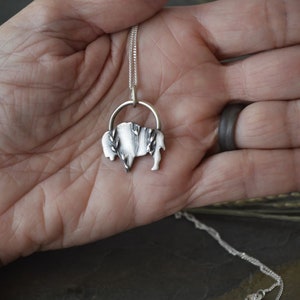 Bison Necklace, Prairie Switchgrass in Silver image 3