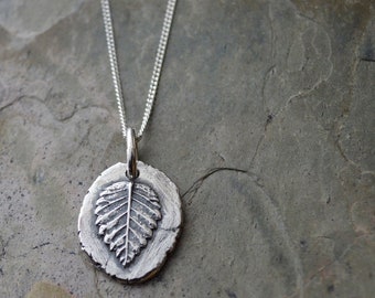 Elm Leaf Charm Necklace, Forest Jewelry, Woodland Silver Pendant, Botanical Jewelry, Tree Lover Gift