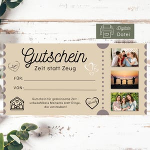Voucher Time instead of stuff Family / Digital voucher / Print directly / Personalizable / Print and give away