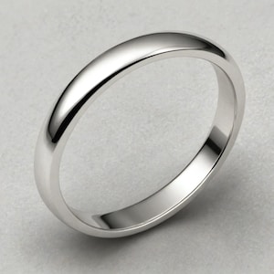 Platinum Wedding Band, 2 - 6 mm Width, Comfort Dome, Solid Wedding Ring, Free engraving