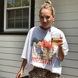 T-shirt squadrata oversize Charleston