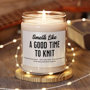 Knitting Gifts, Knitting Candles, Knitting Candle Gift. Gifts for Knitters, Knitting Lover, Soy Candle Gift, 9oz, Gift for Her, Gift for Mom