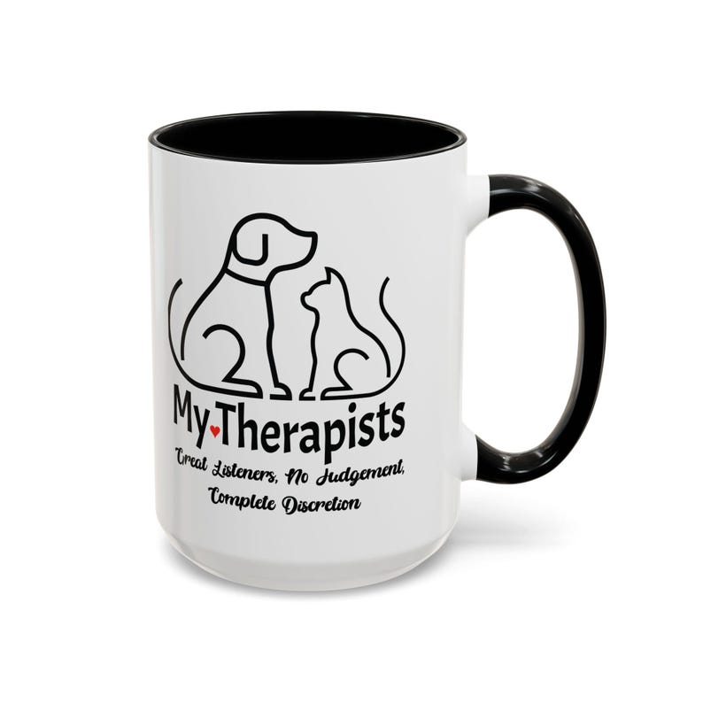 Cute Pet Lovers Cat and Dog Coffee Mug Perfect Gift With 'my Therapists