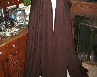 Star Wars Anakin Episode 2  Tabard Cloak Costume without sleeves Wool or Poplin Brown