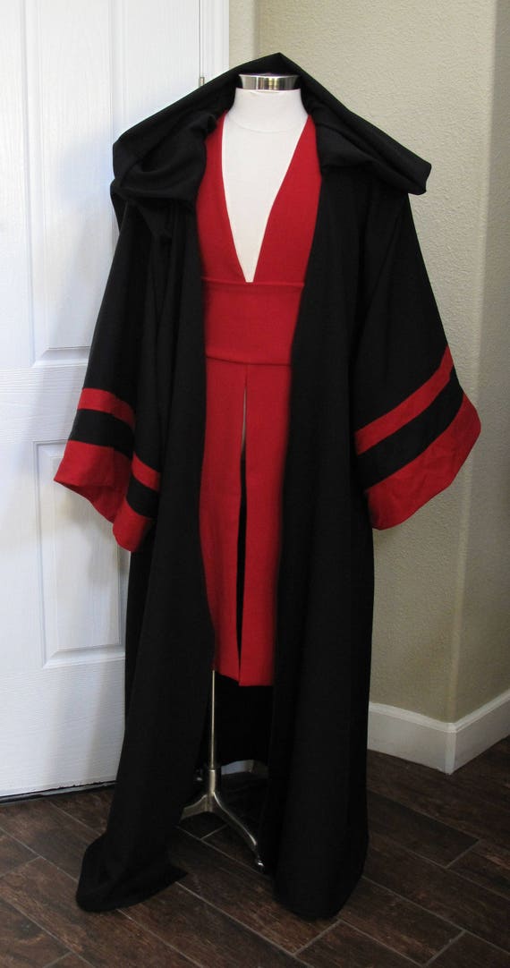 Sith Acolyte costume robe with red tabards and a sash 4 Etsy
