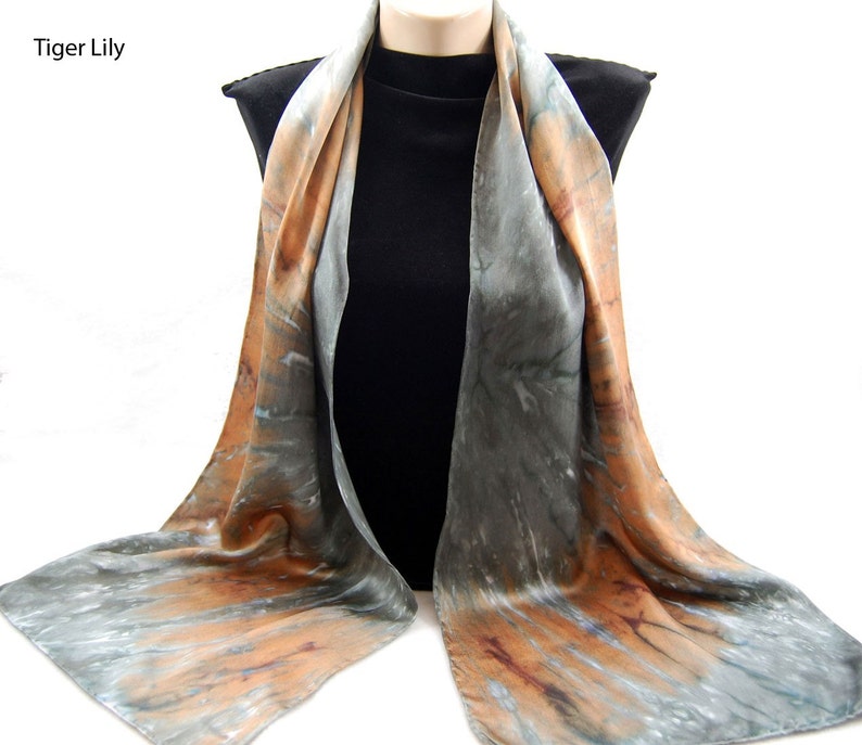 The Colors of FALL...Hand Dyed Silk Charmeuse Scarf, choose your palette image 3
