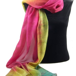 Les couleurs de lÉTÉ... Foulard Habotai en soie teint à la main, choisissez votre palette image 2