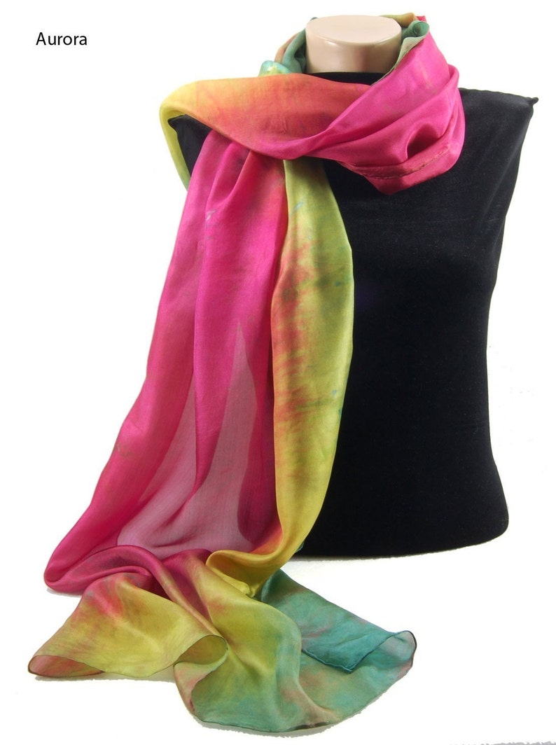 The Colors of SUMMER...Hand Dyed Silk Habotai Scarf, choose your palette image 2