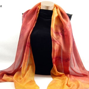 The Colors of SUMMER...Hand Dyed Silk Habotai Scarf, choose your palette imagem 5