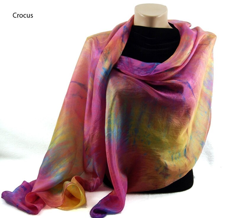 The Colors of SUMMER...Hand Dyed Silk Habotai Scarf, choose your palette imagem 4