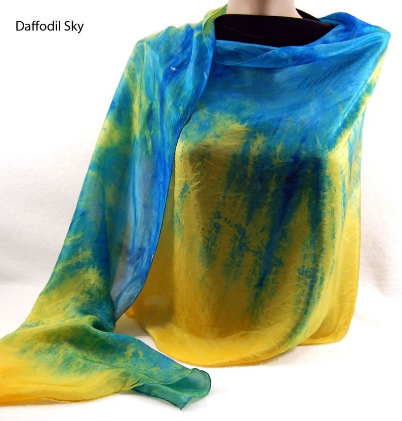 The Colors of SUMMER...Hand Dyed Silk Habotai Scarf, choose your palette image 3