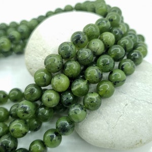 Canada Jade(A Quality)Natural Stone Series 8mm,6mm,4mm, Sphere Cut Smooth Round Beads Gemstone 15.5&quot; Strand-Diy beads-Jewelry design-