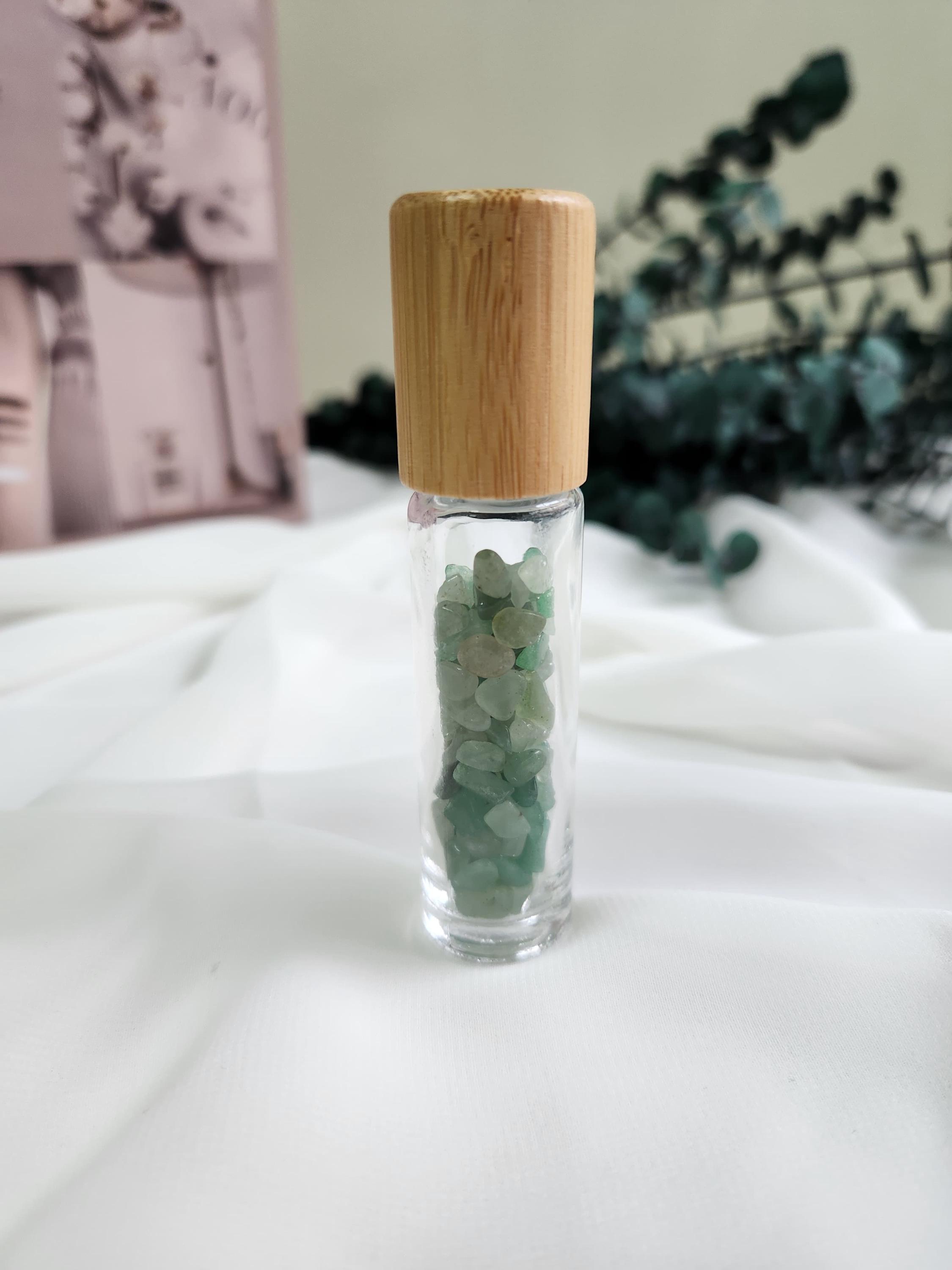 Fengshuisale Rollerball Flaschen 10ml Mit Edelstein – 10 Stück Für ätherische Öle & Mischungen
